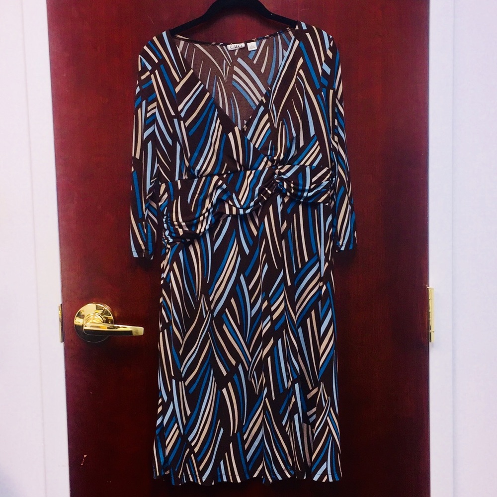 Patterned Wrap Style Dress
